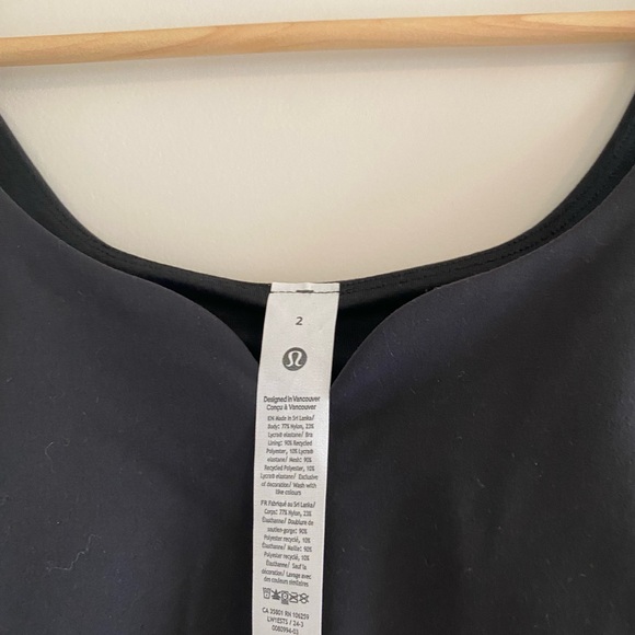 Lululemon Wunder Train Tank Sweetheart Size 2 Black New - Picture 3 of 4